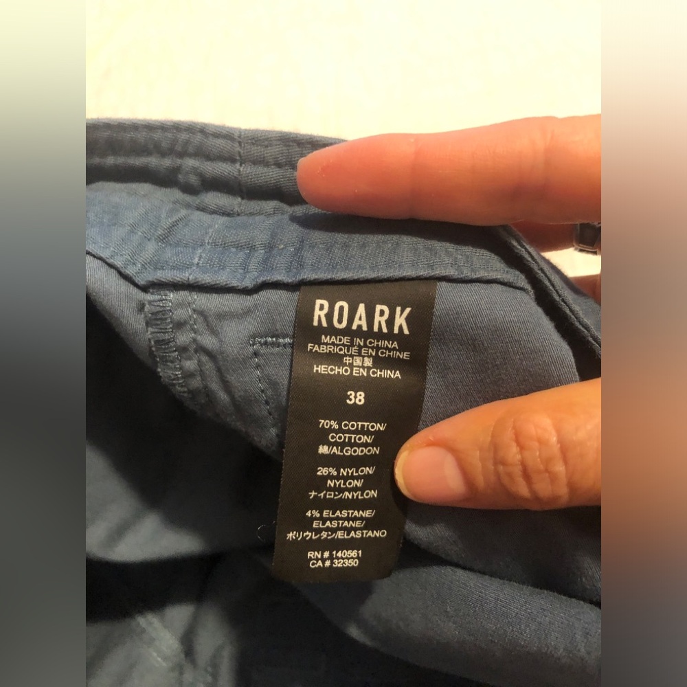 Roark Layover 2.0 Shorts Chino Mens 38 Blue Outdoor Travel Hiking Pockets RS288 - Picture 10 of 11
